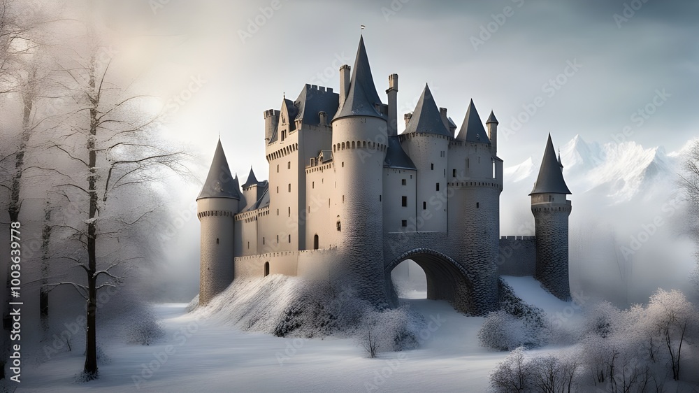 Fototapeta premium castles with winter