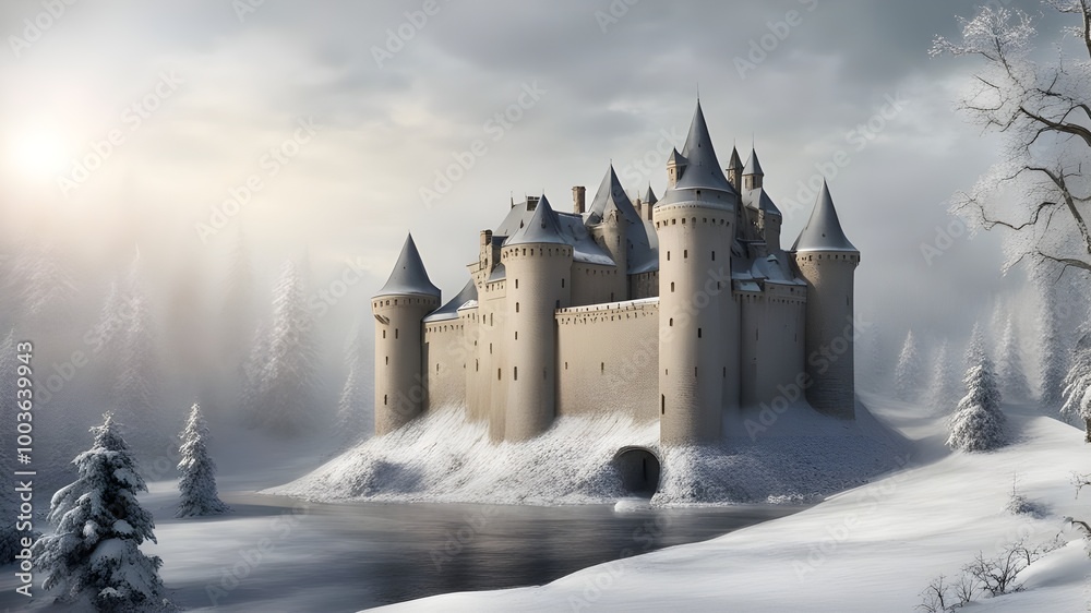 Fototapeta premium castles with winter