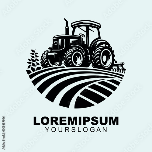 Farming tractor logo design unique creative design