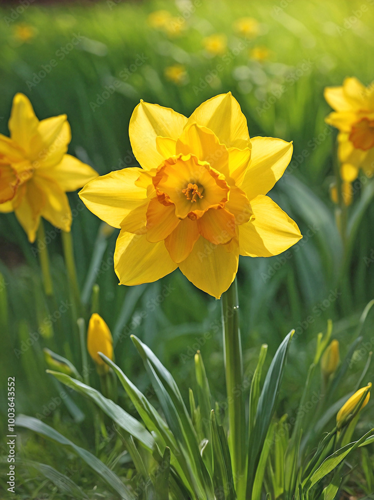 Obraz premium Golden Narcissus in Spring Garden