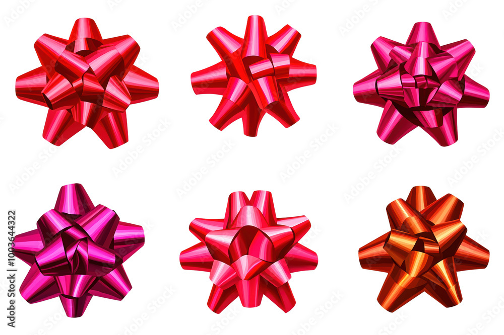 Collection of colorful gift bows in various shapes, perfect for holiday and celebration decorations. transparent background Collection of colorful gift bows in various shapes, perfect for holiday and celebration decorations. transparent background