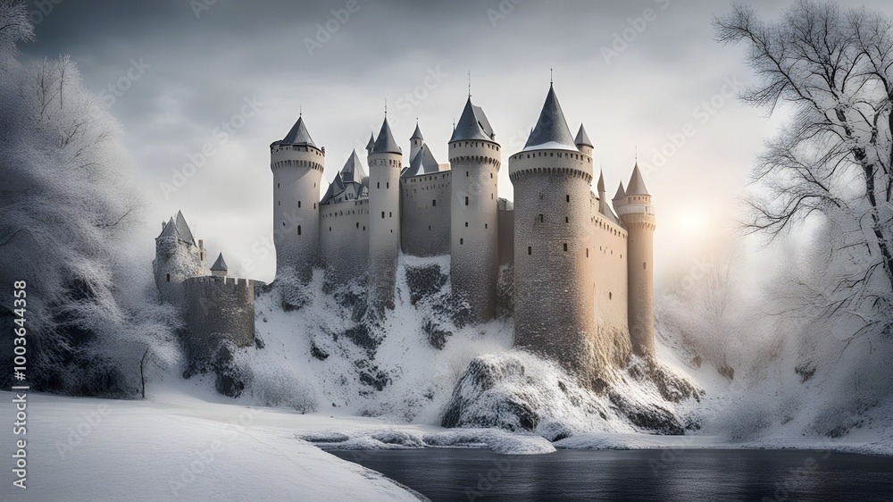 Fototapeta premium castles with winter