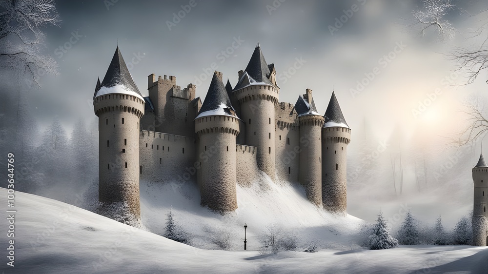 Fototapeta premium castles with winter