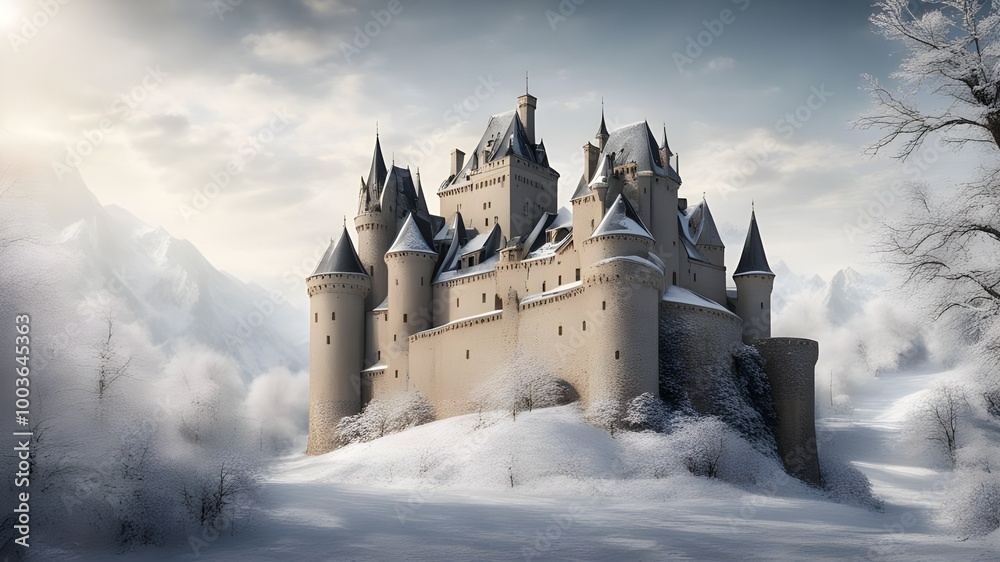 Naklejka premium castles with winter
