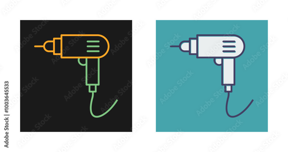 Drill Machine Vector Icon Drill Machine Vector Icon