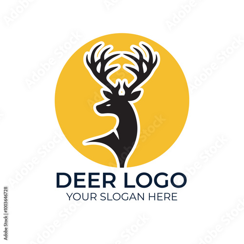 Vector illustration of deer head silhouette.
