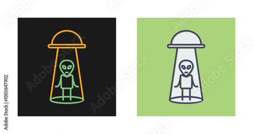 Alien Abduction Vector Icon