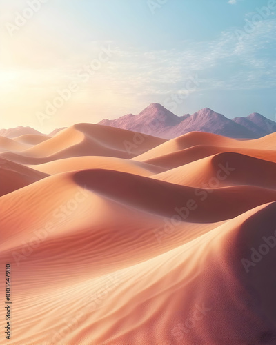 Golden Hour Desert Landscape Illustration