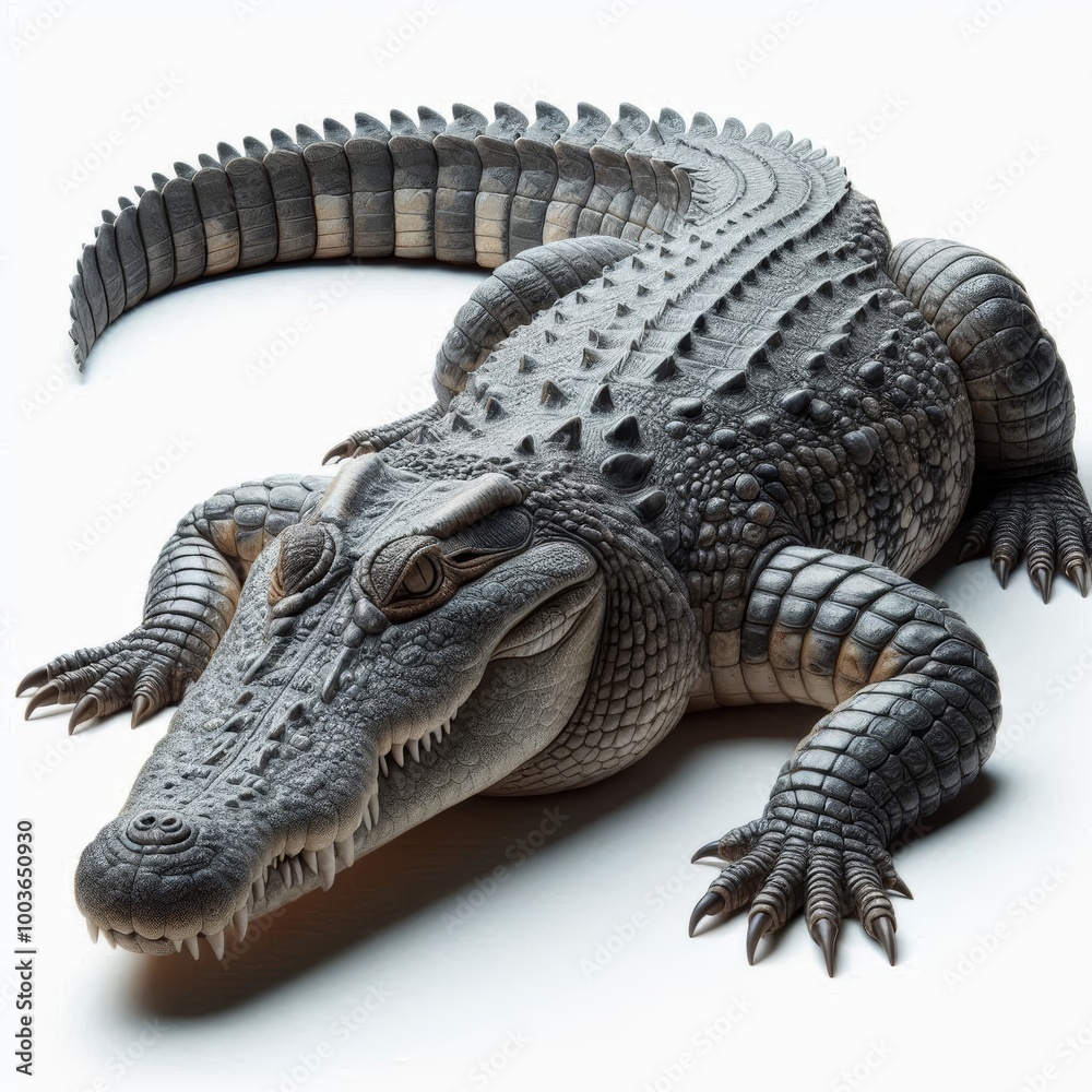 Fototapeta premium crocodile on white
