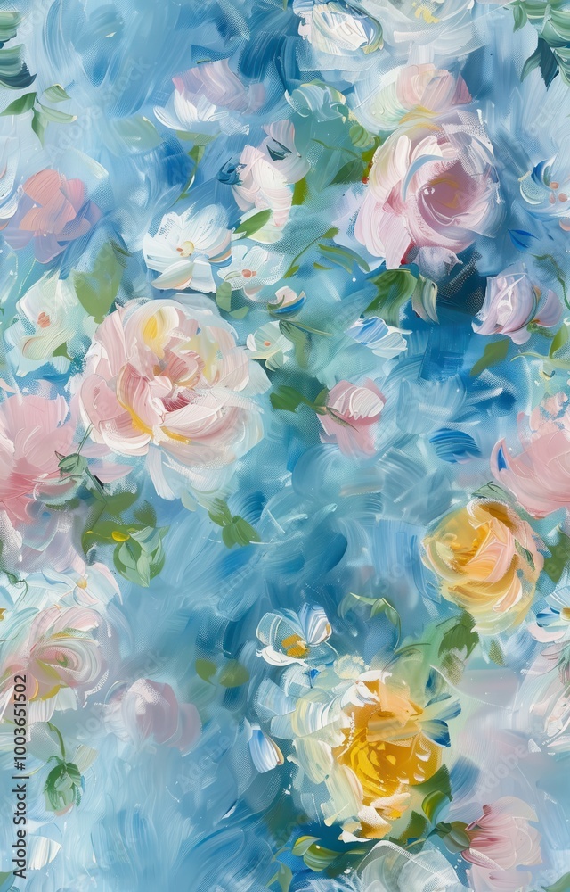 Oil painting flowers light fresh colors Oil painting flowers light fresh colors