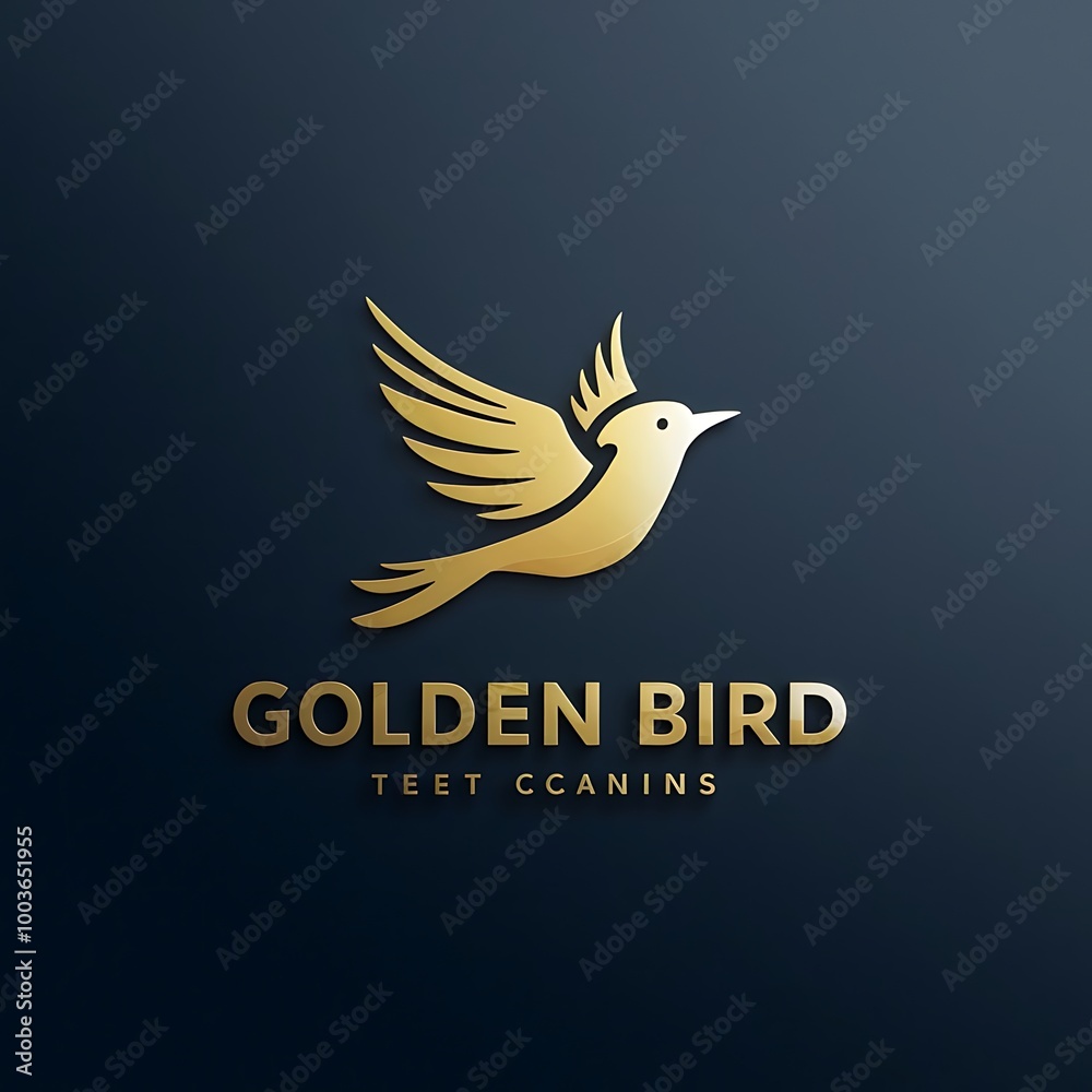Fototapeta premium Golden bird logo design.