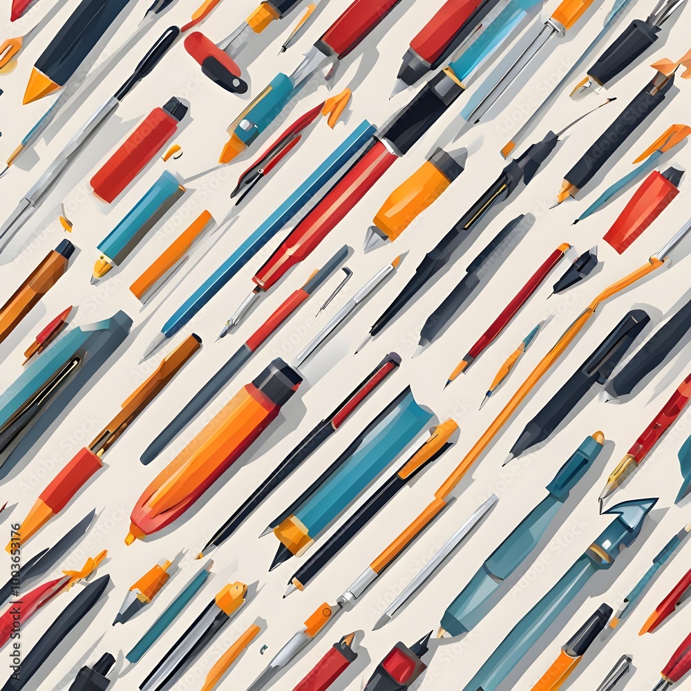 Variety of pens Variety of pens