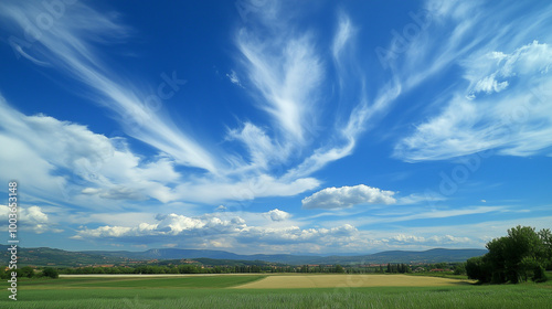 Beatiful sky with comolus clouds 