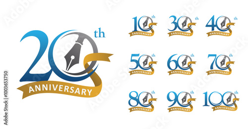 Set of anniversary design writer number