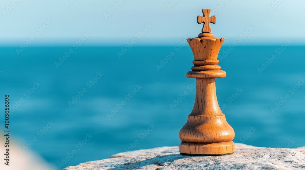 Obraz premium Driftwood chess piece topped with a queen's crown