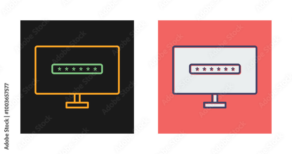 System Password Vector Icon System Password Vector Icon