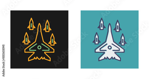 Plane dropping missil Vector Icon