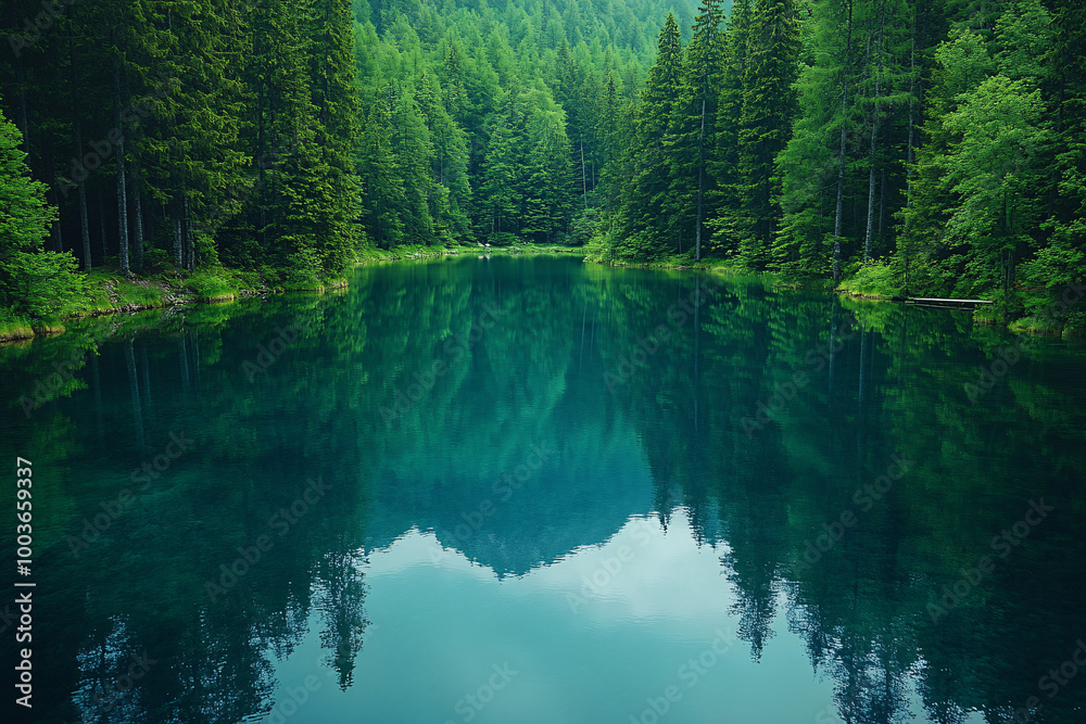 serene green forest lake reflection - tranquil nature landscape photography serene green forest lake reflection - tranquil nature landscape photography