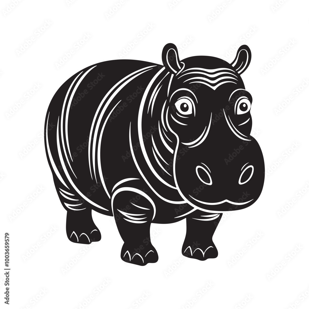 Fototapeta premium Hippo Vector Art Illustrations for Creative Projects.