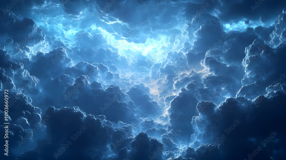 Blue Sky with White Clouds Illustration Blue Sky with White Clouds Illustration