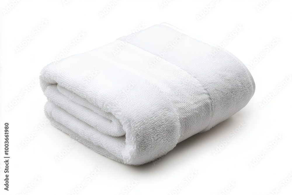 Soft, folded, white towel on isolated background. Soft, folded, white towel on isolated background.