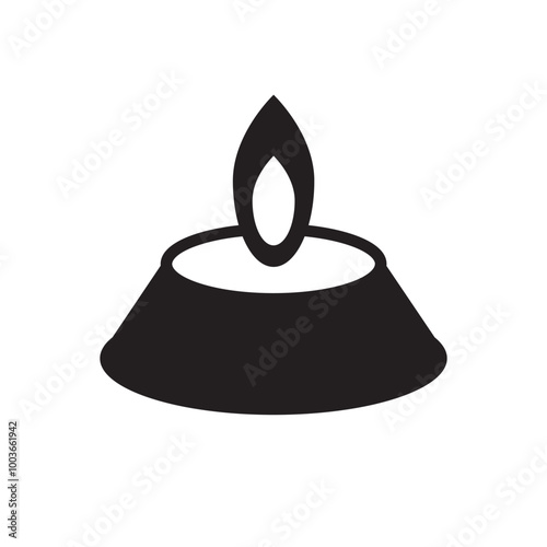 Diwali black icon. Element of World religiosity. isolated on white background. EPS 10/AI