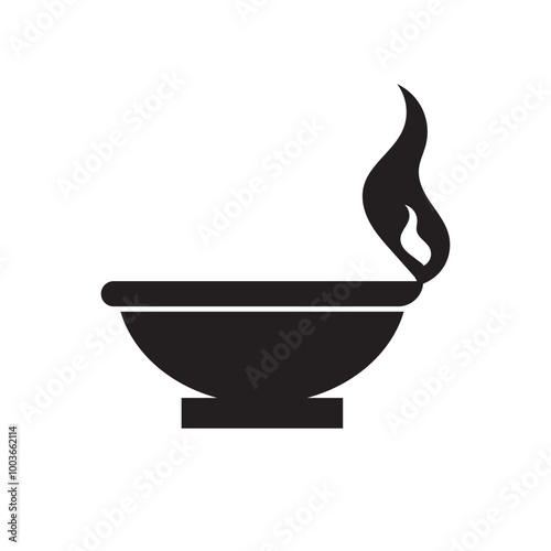 Diwali black icon. Element of World religiosity. isolated on white background. EPS 10/AI