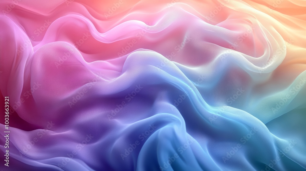 Colorful silk fabric waves in gradient hues Colorful silk fabric waves in gradient hues