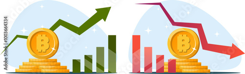 rising and falling bitcoin chart