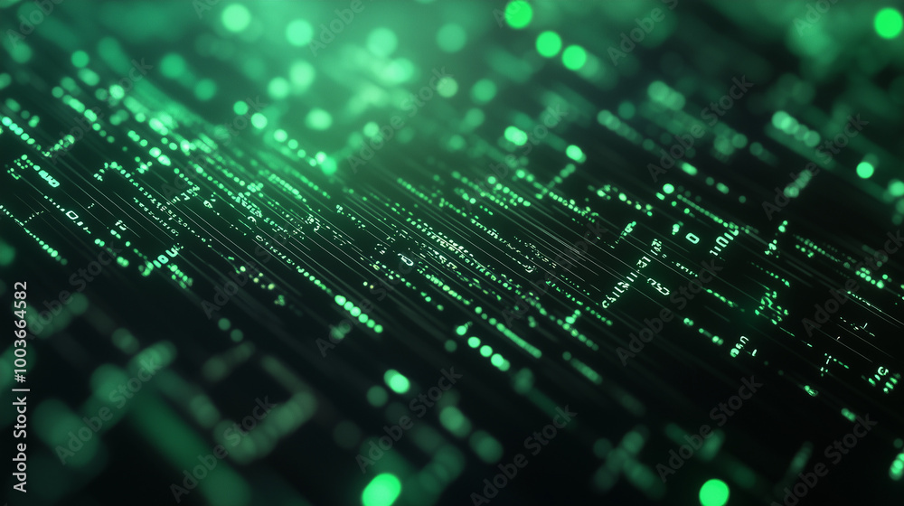 Green digital binary data on computer screen background. Matrix style
Green digital binary data on computer screen background. Matrix style