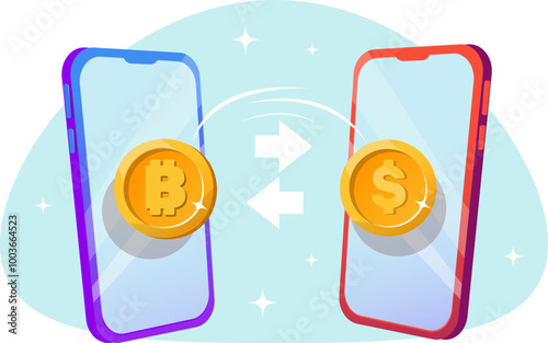 exchanging bitcoin for dollars using the mobile app