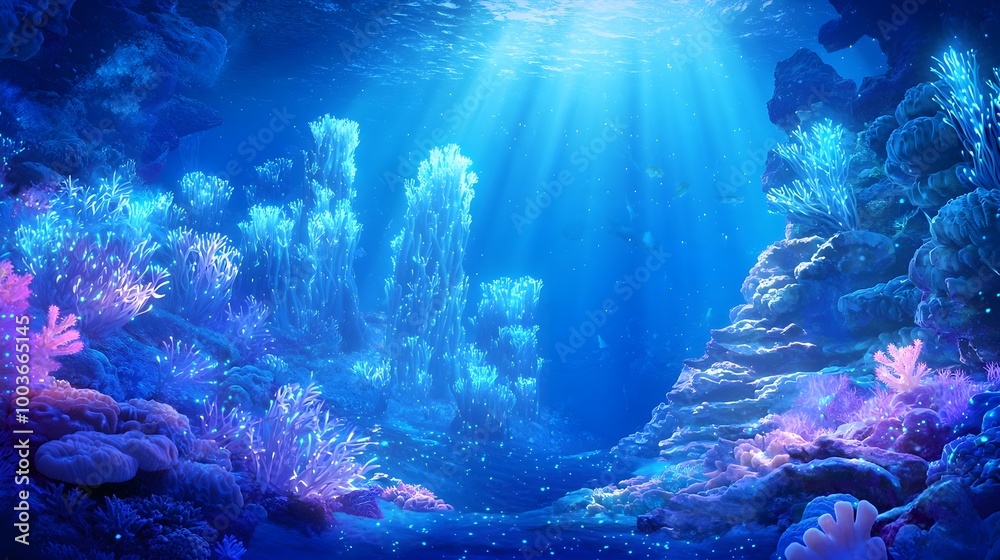 Fototapeta premium Underwater Coral Reef Scene