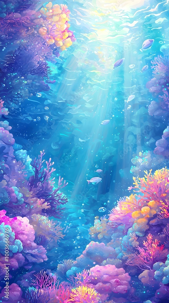 Fototapeta premium Underwater Coral Reef Scene