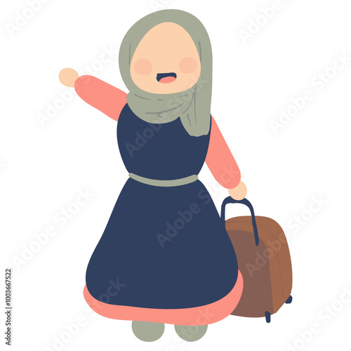 Islamic Girl Character Illustration