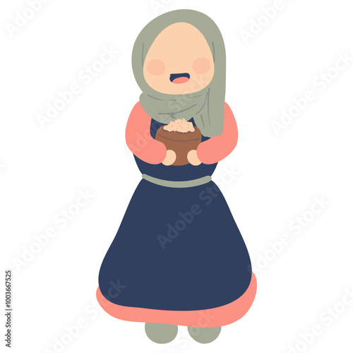 Islamic Girl Character Illustration