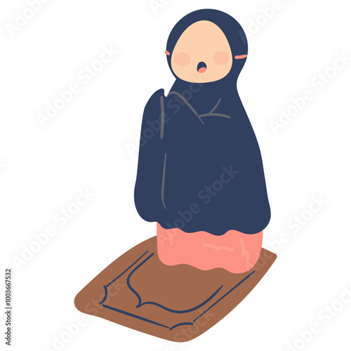 Islamic Girl Character Illustration