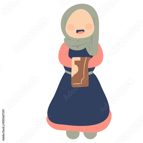 Islamic Girl Character Illustration