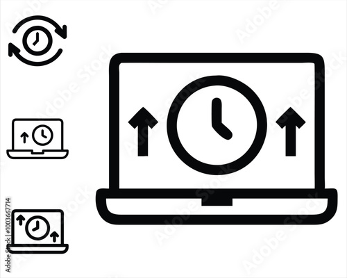 Uptime icon set. uptime line icon. uptime icon illustration. Adobe vector stock