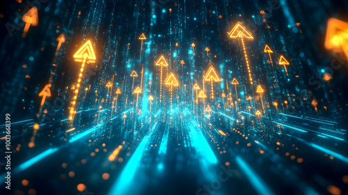 Dynamic Arrow Patterns in Abstract Digital Space