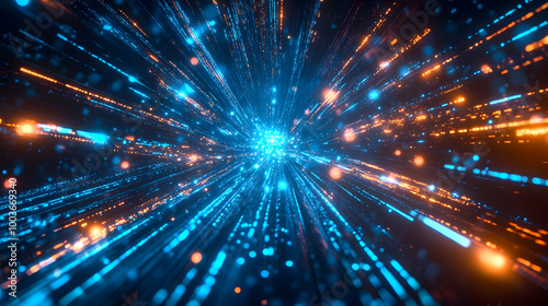 Wallpaper Mural Dynamic Burst of Light in Abstract Space Torontodigital.ca