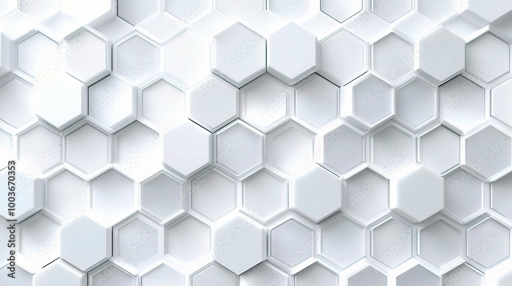 Textured Hexagonal Pattern in White Tones Textured Hexagonal Pattern in White Tones