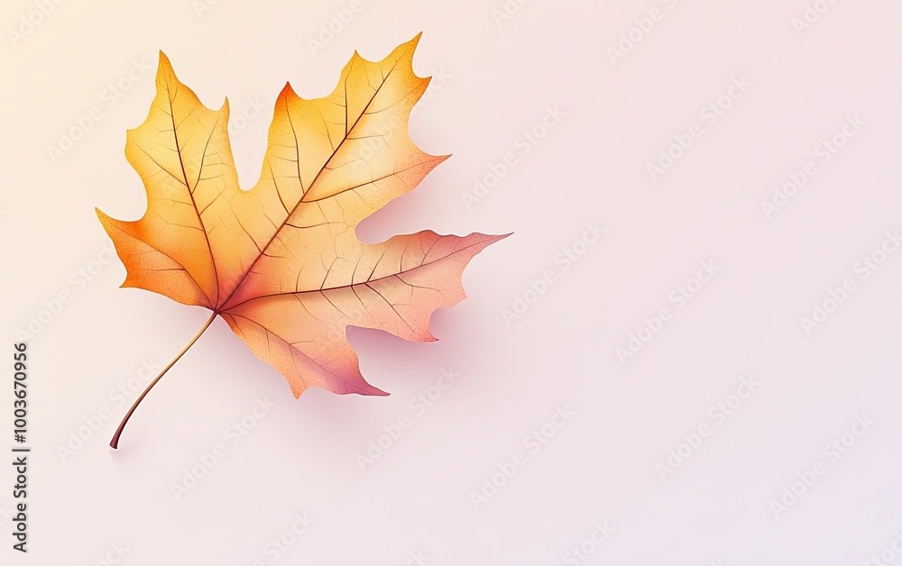 A single autumn leaf with warm hues resting on a soft gradient background, symbolizing the beauty of fall. A single autumn leaf with warm hues resting on a soft gradient background, symbolizing the beauty of fall.