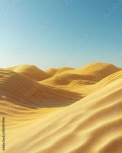 Golden Desert Dunes 3D Illustration photo