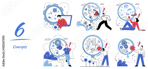 Deep reflection vector illustration. Deep reflection unveils canvas our emotions, masterpiece self-awareness Dive into pool uncertainty, where deep reflection becomes beacon discovery