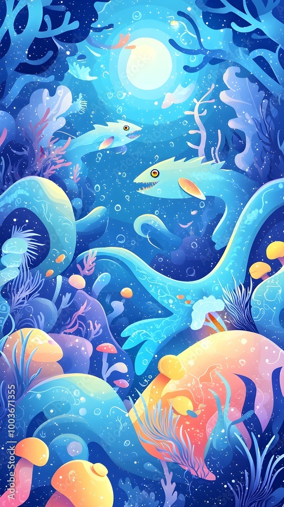 Underwater Fantasy Illustration Underwater Fantasy Illustration