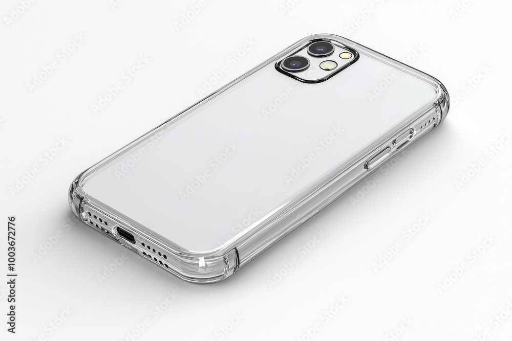 Smartphone case mockup isolated created with Generative AI Smartphone case mockup isolated created with Generative AI