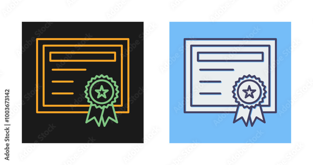 Certificate Vector Icon Certificate Vector Icon