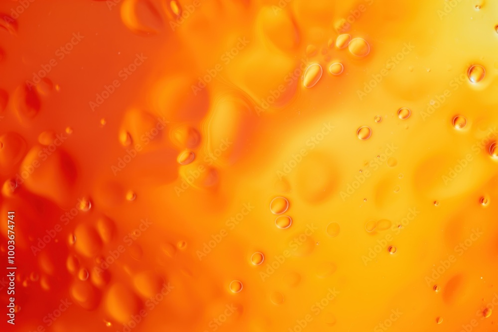 Abstract colorful background with mixed water and oil droplets in vibrant orange hue. Close-up of tiny rounded shapes, textured surface, and gradient effect. Macro photography of colorful mixture. Abstract colorful background with mixed water and oil droplets in vibrant orange hue. Close-up of tiny rounded shapes, textured surface, and gradient effect. Macro photography of colorful mixture.