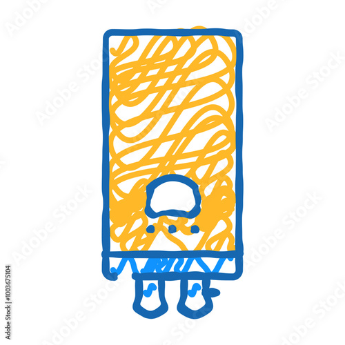 water heater doodle icon sketch vector. water heater sign. isolated symbol illustration