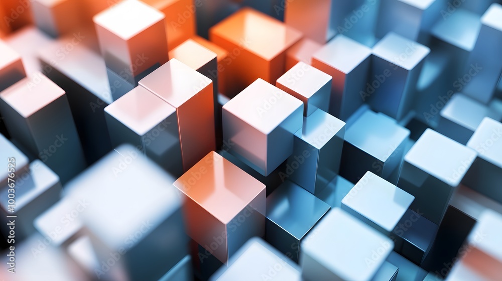 Abstract 3d rendering of geometric shapes. Composition with squares. Cube design. Modern background for poster, cover, branding, banner, placard. Abstract 3d rendering of geometric shapes. Composition with squares. Cube design. Modern background for poster, cover, branding, banner, placard.